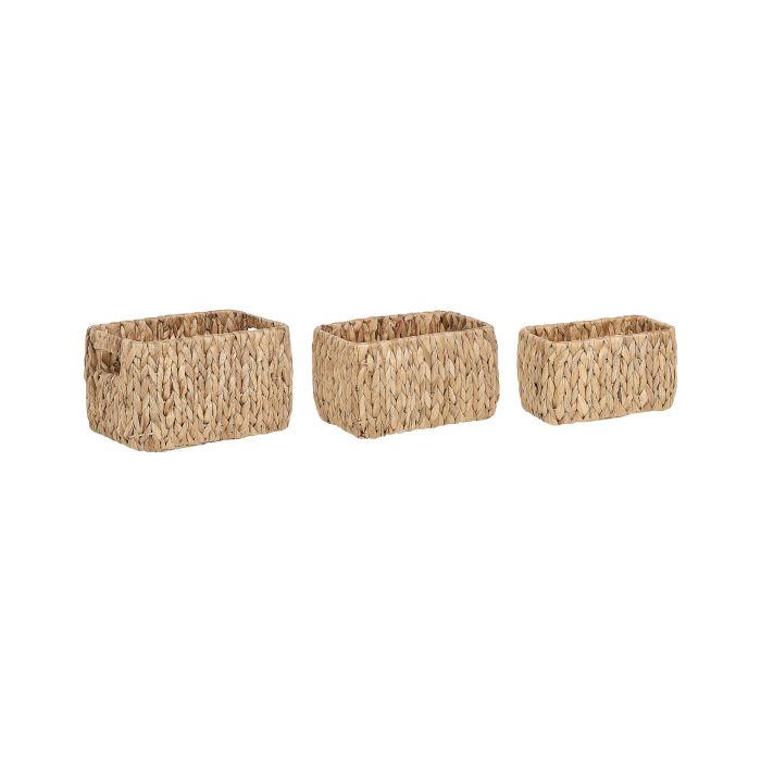 Set of 3 Water Hyacinth Baskets Light