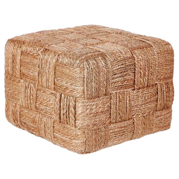 Jute Pouffe 50 x 50 x 35 cm Beige HOSRI