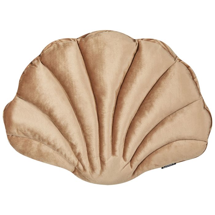Velvet Seashell Cushion 47x35cm Beige