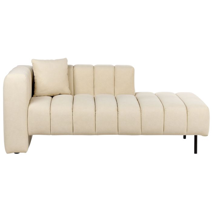 Left Hand Velvet Chaise Lounge Beige LANNILS