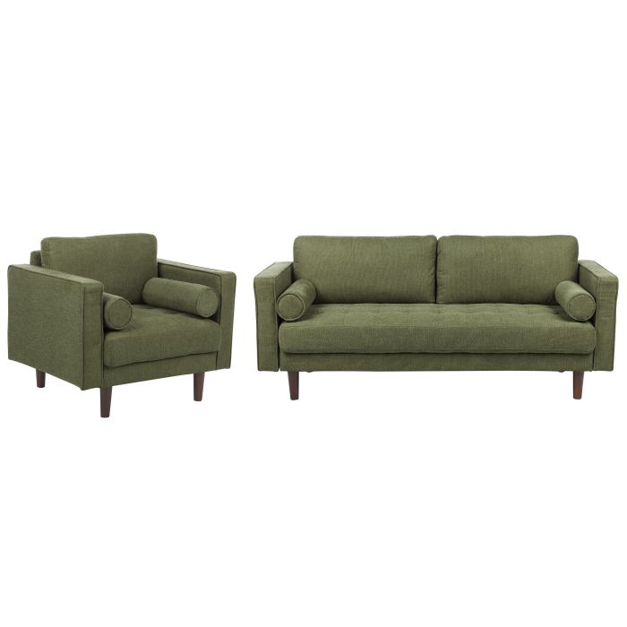 4 Seater Fabric Living Room Set Green NURMO