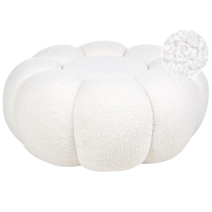 Boucle Pouffe White BEAUFORT
