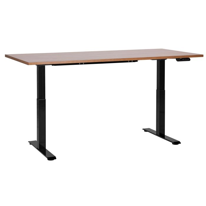 Electric Adjustable Standing Desk 160 x 72 cm Dark Wood and Black DESTINES