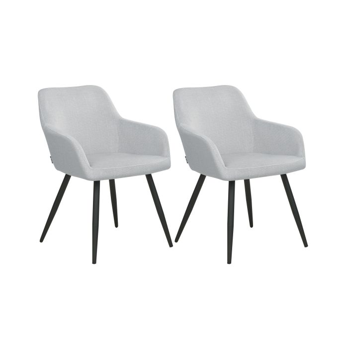 Set of 2 Velvet Chairs Light Grey CASMALIA