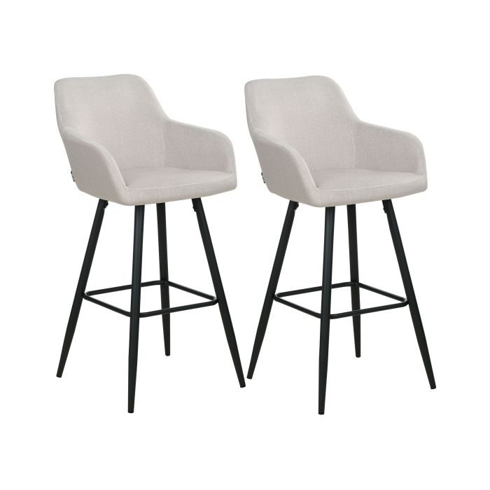 Set of 2 Velvet Bar Chairs Taupe CASMALIA