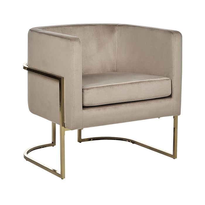 Velvet Armchair Taupe SIRKKA