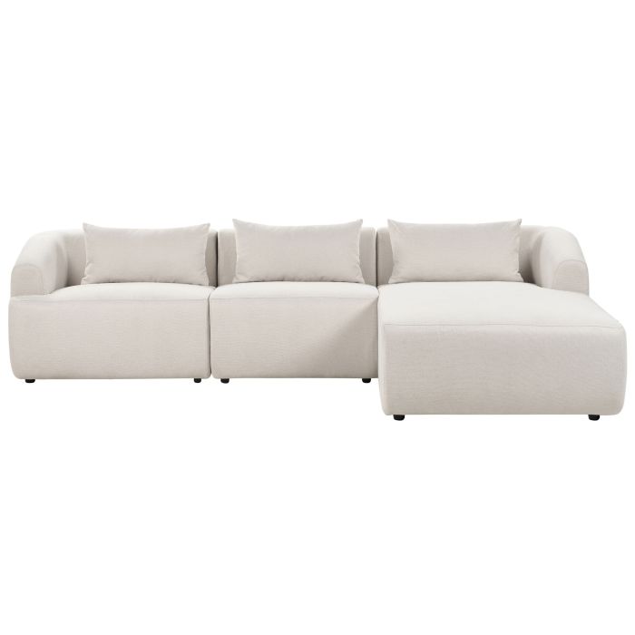 Left Hand Fabric Corner Sofa Beige SVANSELE