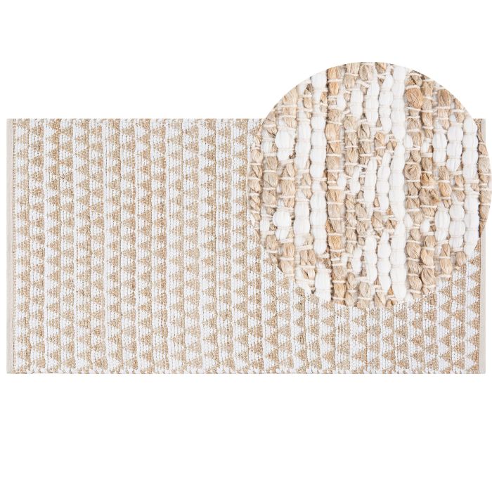 Cotton Area Rug 80x150cm Beige
