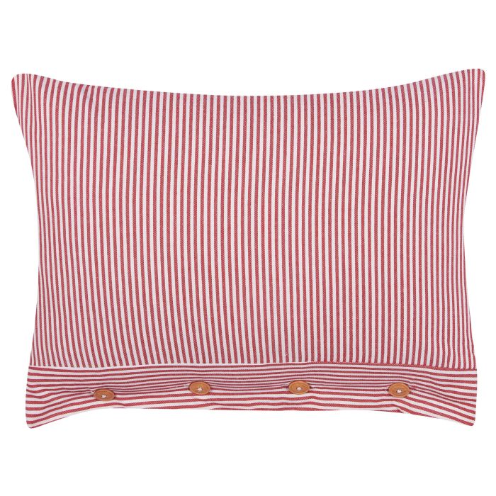 Cotton Cushion Striped 40x60cm Red and White
