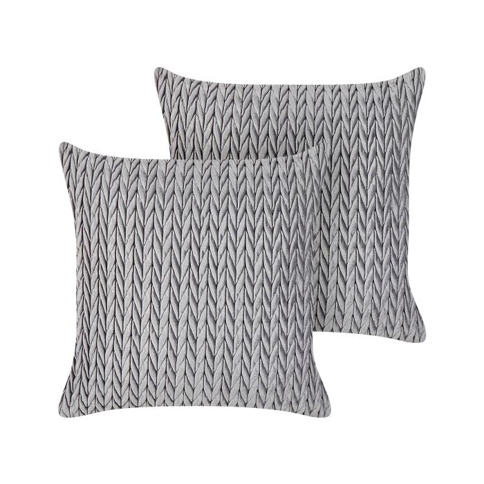 Set of 2 Cushions 45x45cm Grey