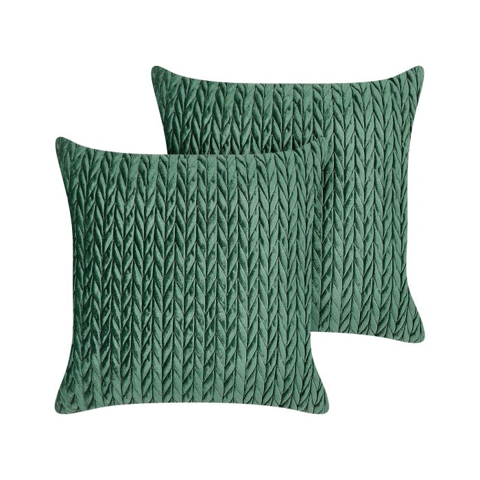 Set of 2 Cushions 45x45cm Green