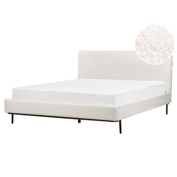 Boucle EU King Bed White CORIO