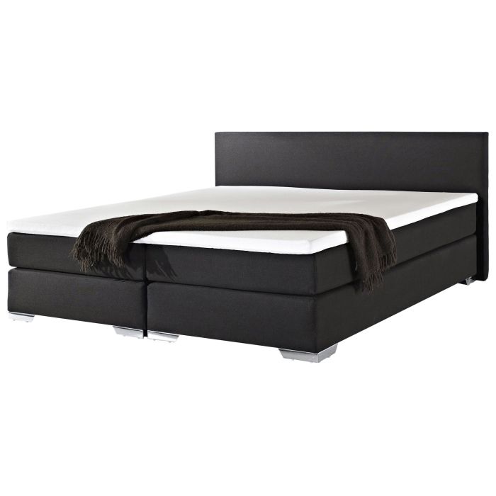 Fabric EU Super King Size Divan Bed Black PRESIDENT