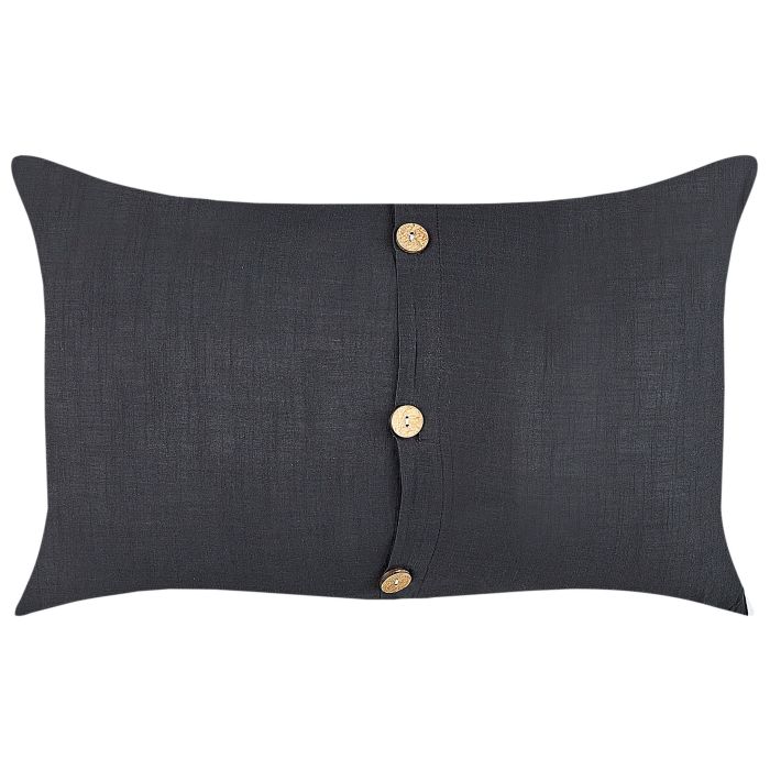 Set of 2 Linen Cushions 30x50cm Black