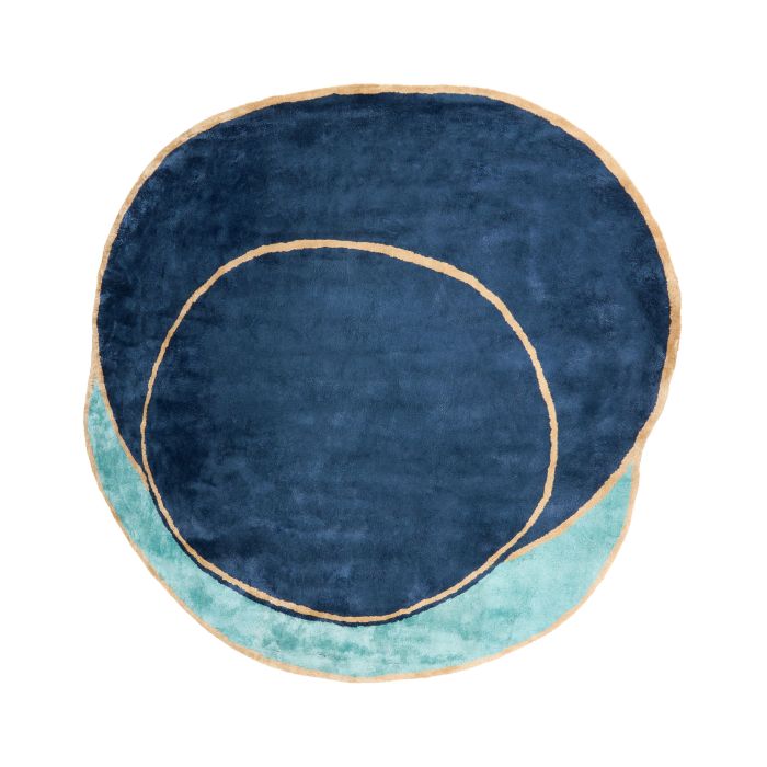 Viscose Area Rug 200x200cm Navy Blue