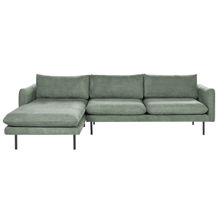 Fabric Corner Sofa Right Hand Green VINTERBRO
