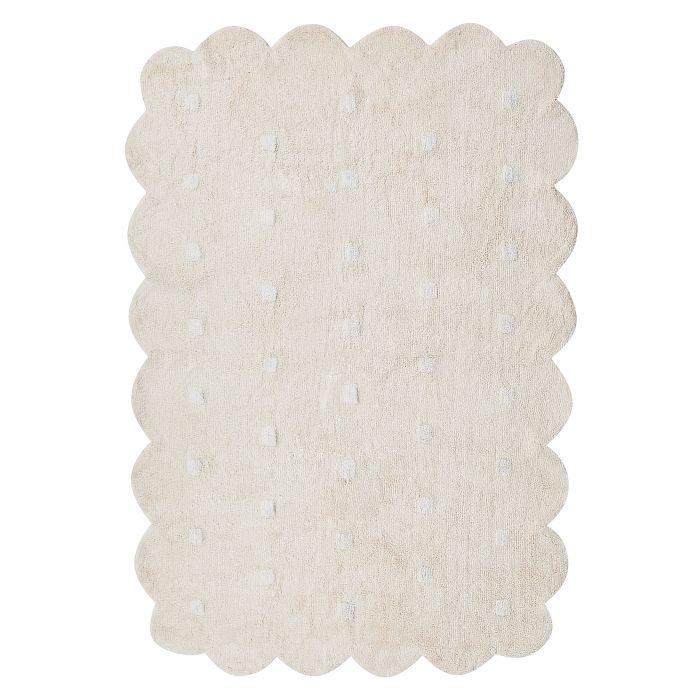Cotton Area Rug 140x200cm Beige