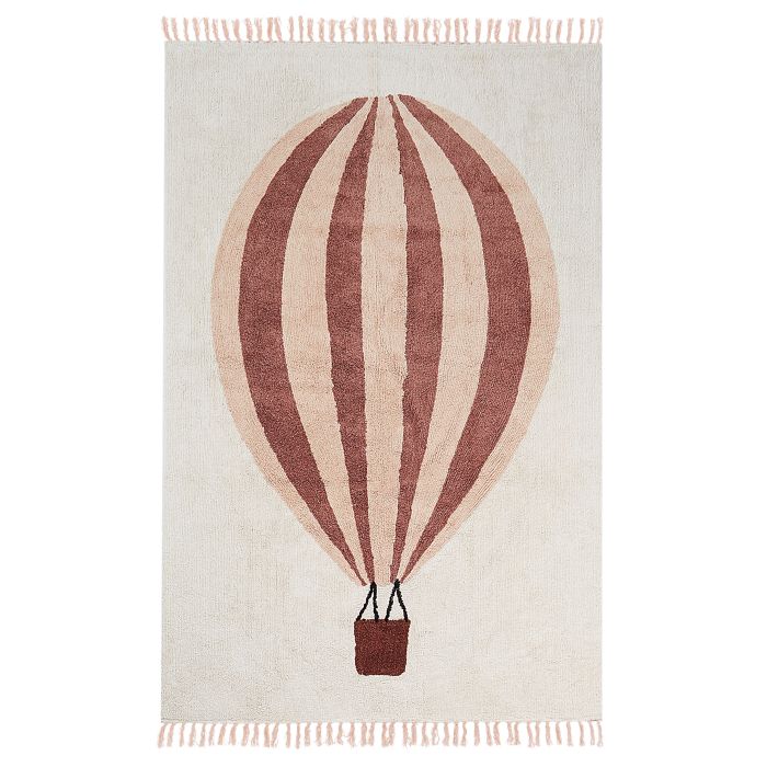 Cotton Kids Rug Balloon Print 140x200cm Off - White