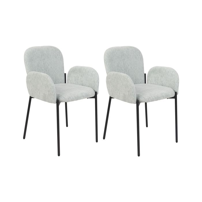 Set of 2 Fabric Dining Chairs Mint Green ALBEE