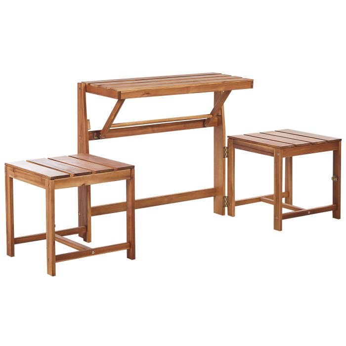 Acacia Wood Convertible Bench Bistro Set Light TUENNO