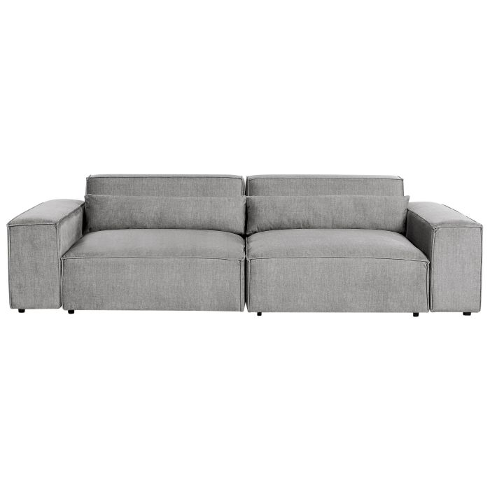 2 Seater Modular Fabric Sofa Grey HELLNAR