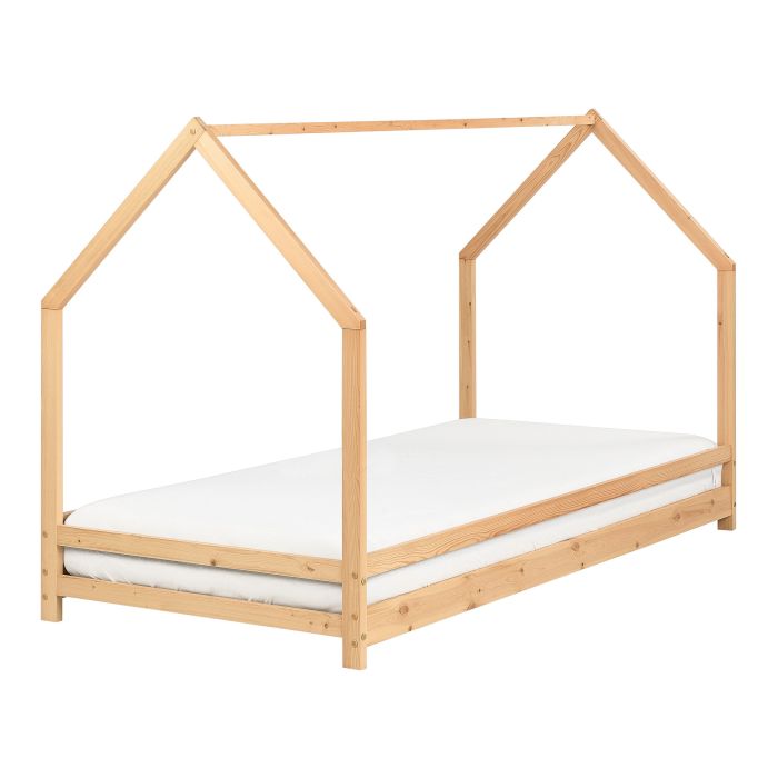 Wooden Kids House Bed EU Single Size Light APPY