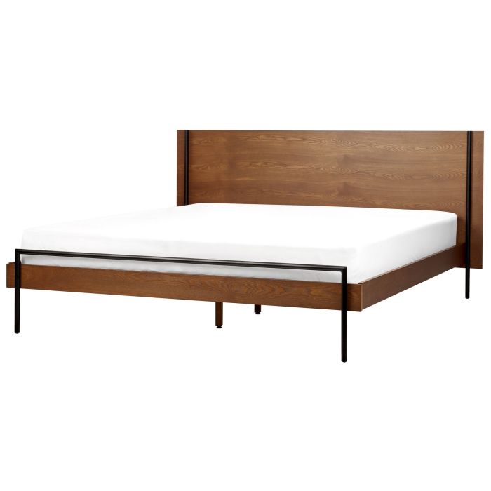 EU Super King Size Bed Dark Wood LIBERMONT