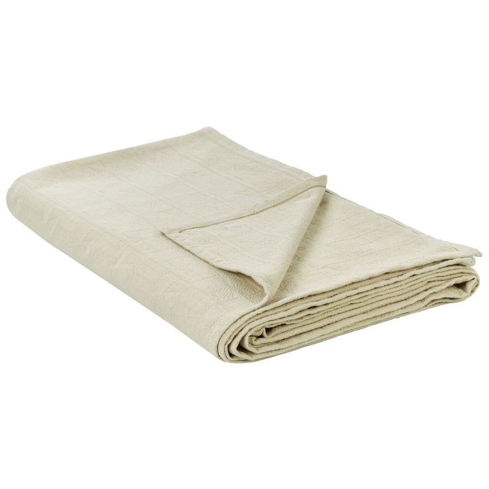 Cotton Bedspread 200 x 220 cm Beige MARAKA