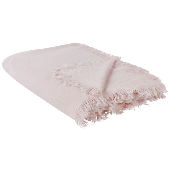 Cotton Bedspread 200 x 220 cm Pink HALPOLA