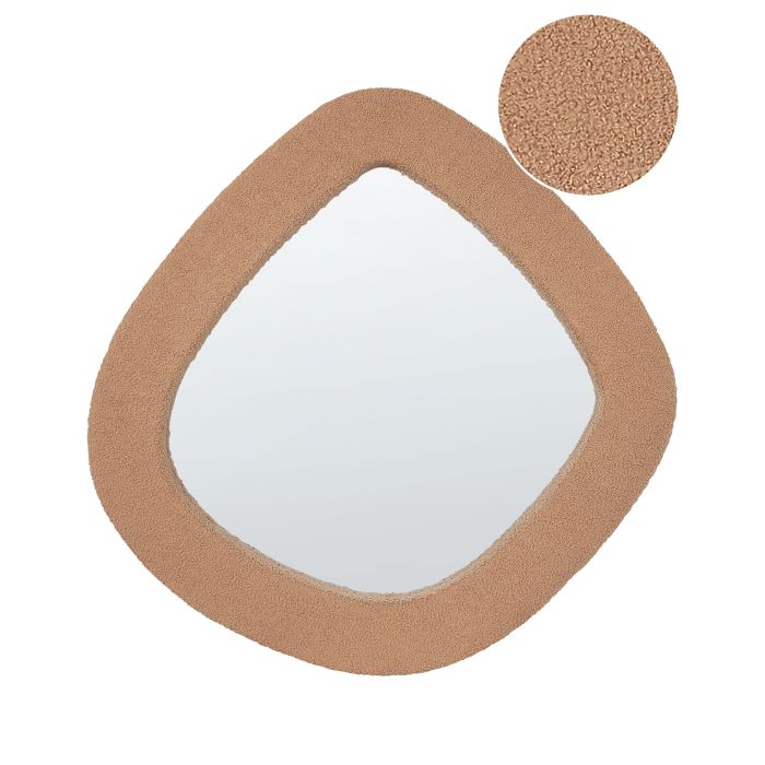 Boucle Wall Mirror 79x80cm Light Brown