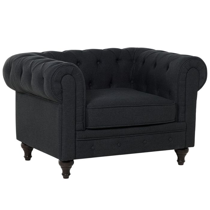Fabric Armchair Graphite Grey CHESTERFIELD