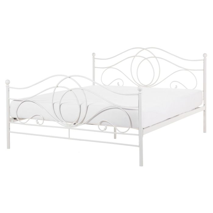 Metal EU King Size Bed White LYRA
