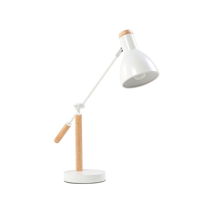 Table Lamp White and Light Wood PECKOS
