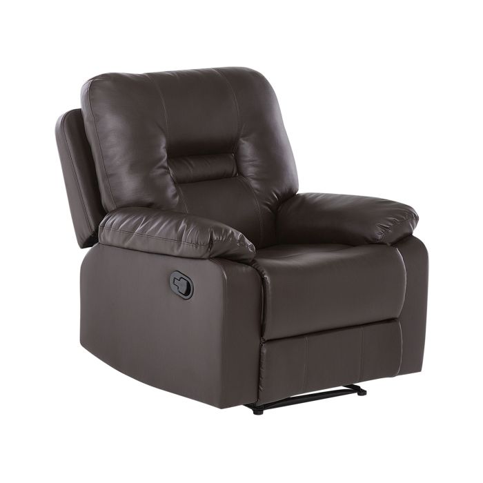 Faux Leather Manual Recliner Chair Brown BERGEN