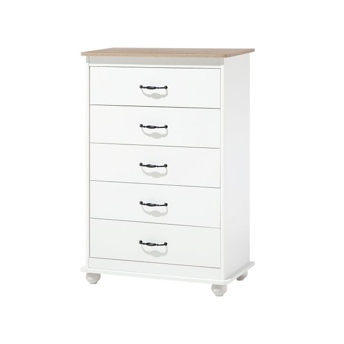 5 Drawer Chest White SHARON