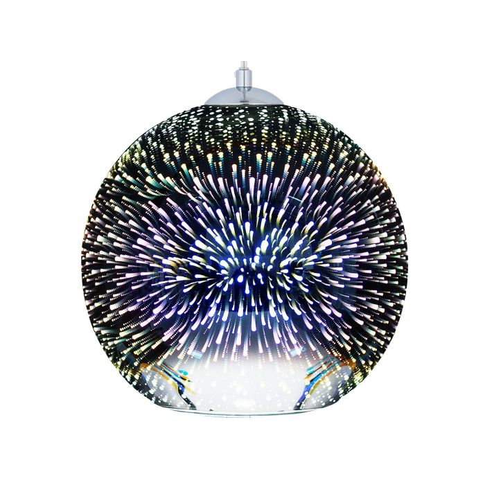 Glass Pendant Lamp Silver SESSERA