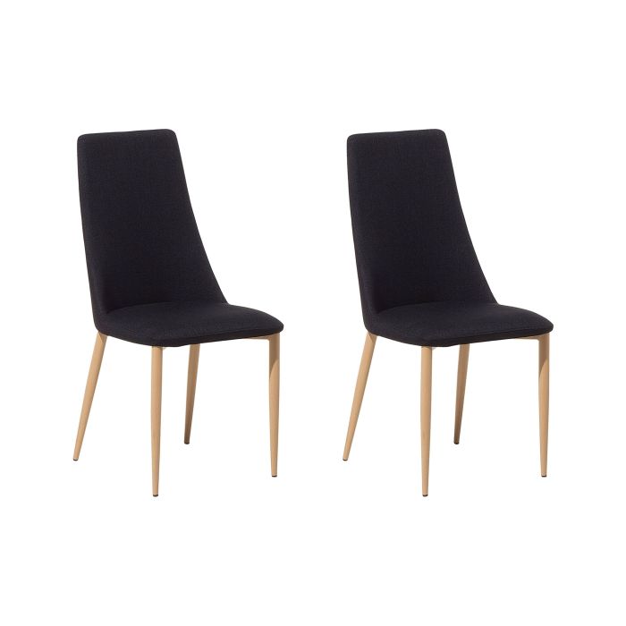 Set of 2 Fabric Dining Chairs Black CLAYTON