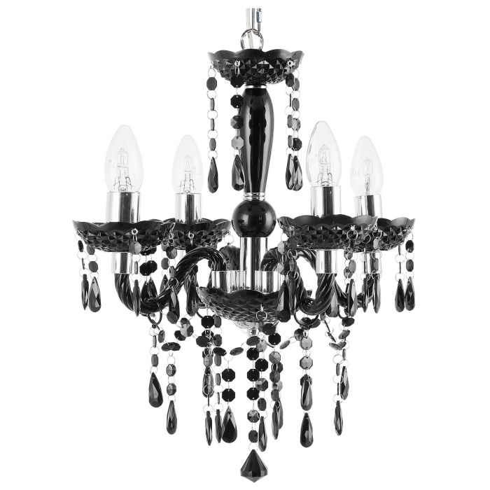4 Light Acrylic Chandelier Black KALANG
