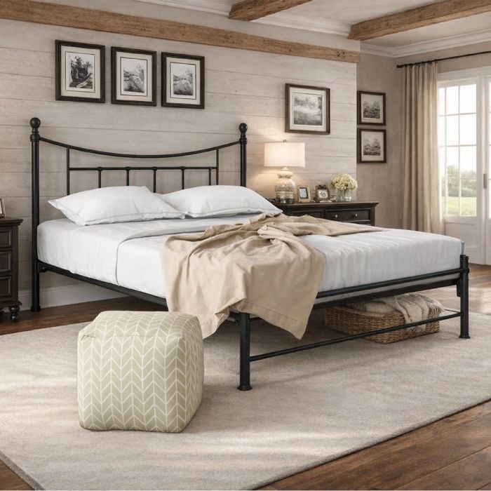 Bristol Classic Metal Bed Frame - 5ft Kingsize - Black