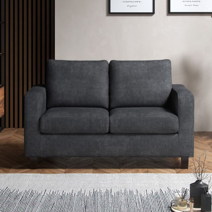CAVRENO Fabric 2 Seater Sofa - Grey