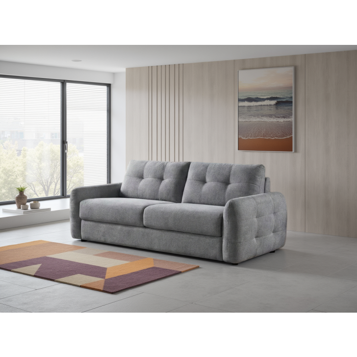 JUVANO Fabric 3 Seater Sofa Bed - Grey