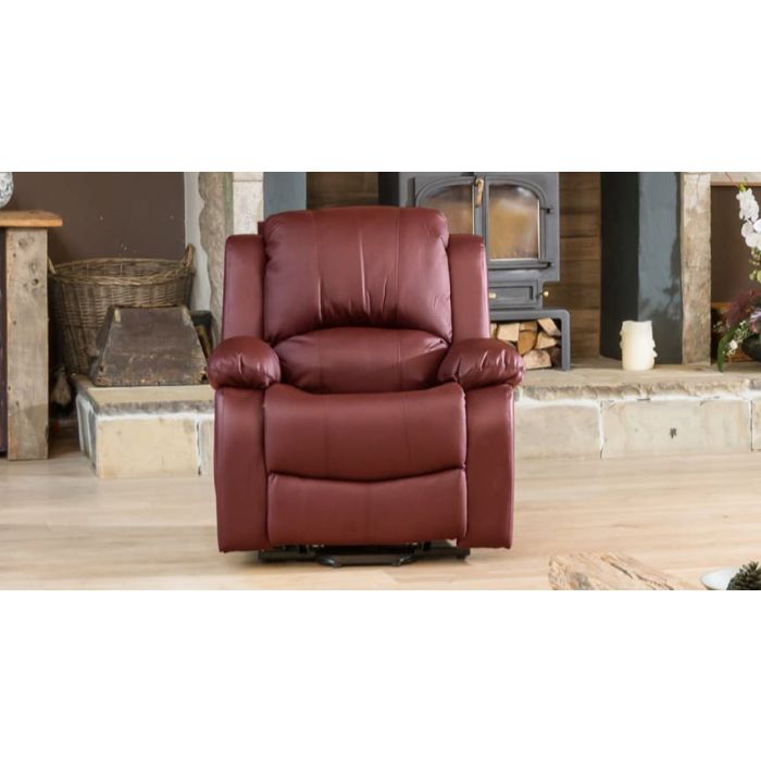 Armchair - THERMAVEL Leather Recliner Chair - Burgundy