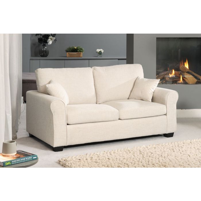 NOCERA Textured Fabric 2 Seater Sofa Bed - Beige