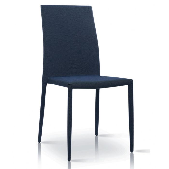 Buxton Stackable Fabric Dining Chairs with Metal Leg Set of 4 - Black