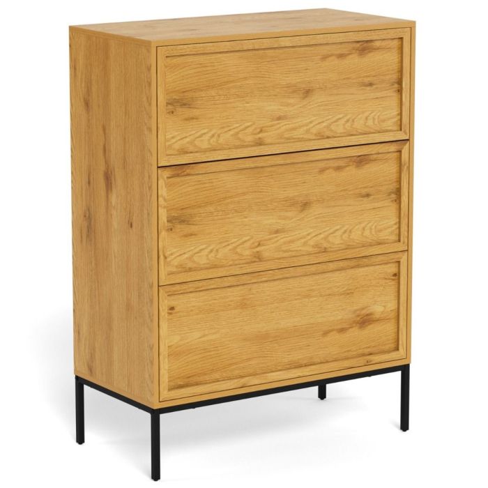 PALATIO Light Oak Chest of Drawer - Medium-sized, 3 Drawers
