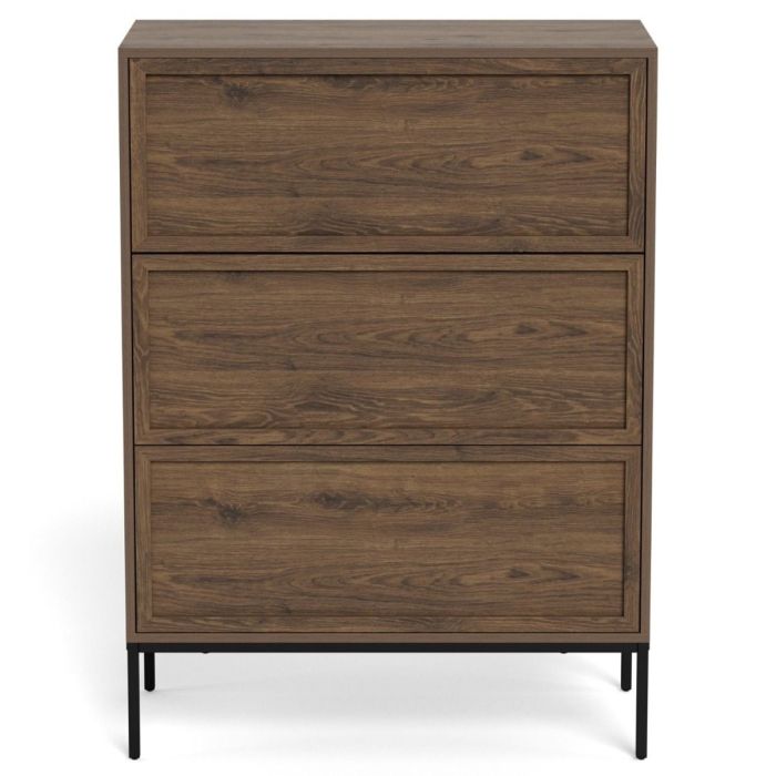 PALATIO Dark Oak Chest of Drawer - Medium-sized, 3 Drawers