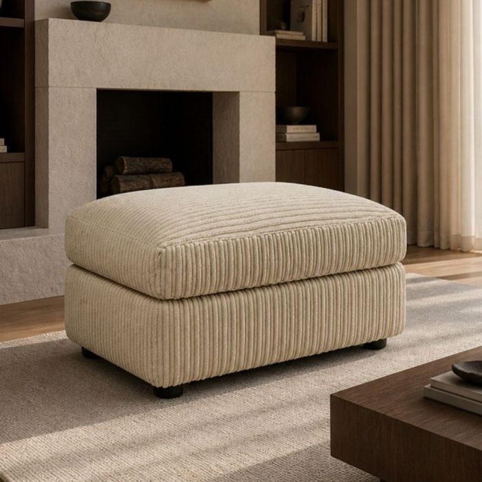 CORDURA Jumbo Cord Footstool - Mink