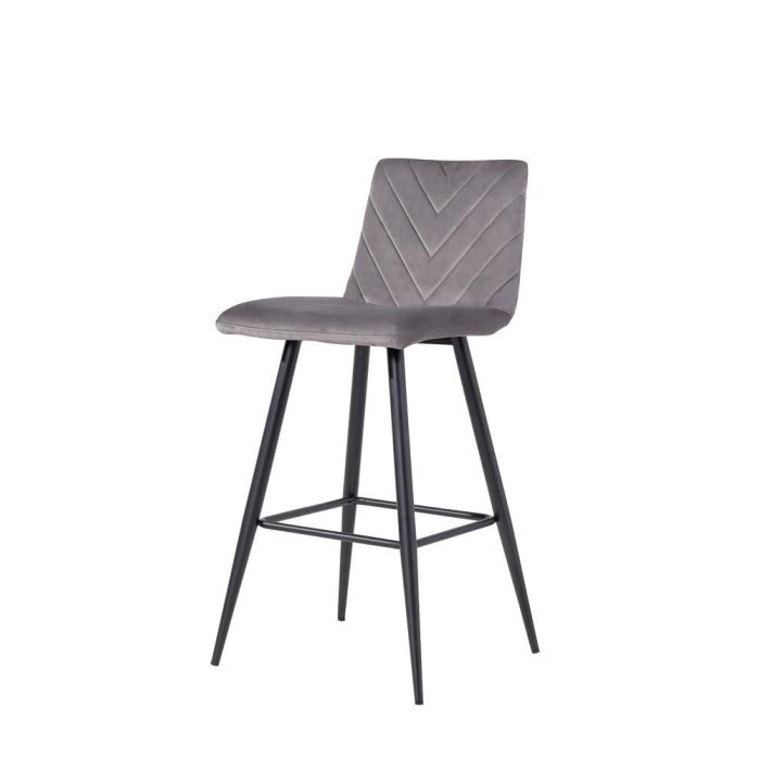 SERANO Velet Cannock Retro Bar Stool Set of 2 - Dark Grey