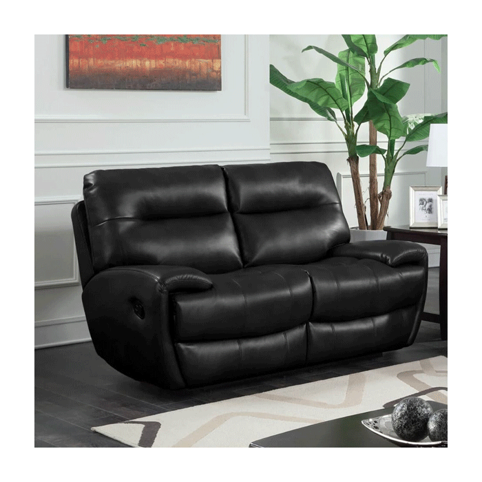 Dorchester 2 Seater Recliner Sofa in Leather Gel and PU - Black