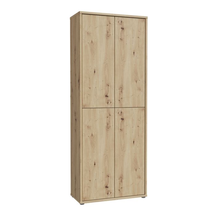 AVELINE Storage Cabinet with 4 Push to Open Doors - Artisan Oak